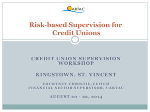 Risk Based Supervision for Creidt Unions