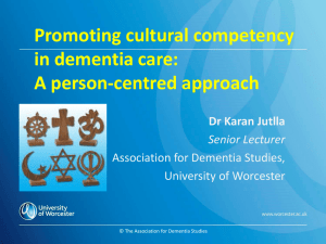 Promoting cultural competency in dementia care