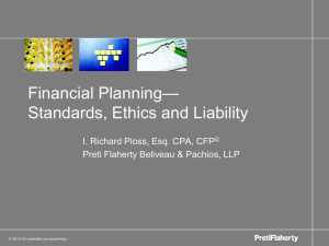 Financial Planning—Standards, Ethics and Liability