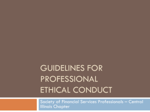 Ethics Class - Society of Financial Service Professionals