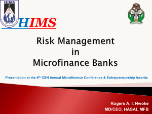Risk Management in Microfinance Banks by CEO, HASAl