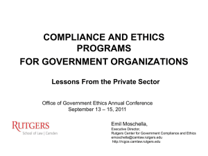 PPT - Rutgers Center for Government Compliance and Ethics