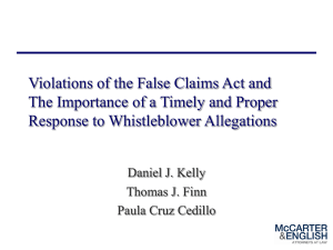 Violations of the False Claims Act: The Importance of a Timely and