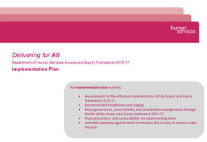 Department of Human Services Access and Equity Implementation