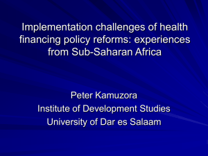 Implementation challenges of health financing policy reforms