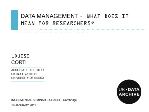 Data Management Support for Researchers