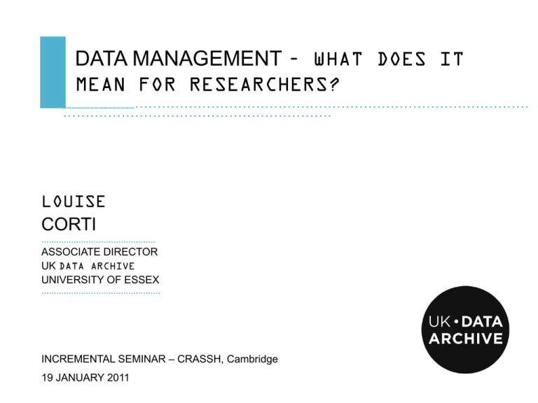 Data Management Support For Researchers