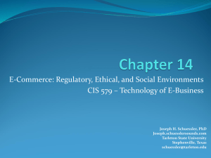 Chapter 14: E-Commerce - Joseph H. Schuessler, PhD