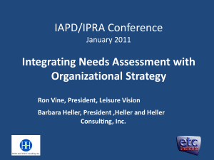 Integrating Needs Assessment with Organizational Strategy