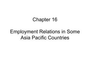 Chapter 16 Employment Relations in Some Asia Pacific Countries