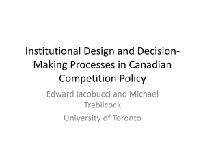 Institutional Design and Decision-Making Processes in
