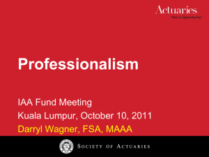 Professionalism - International Actuarial Association