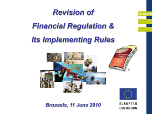 Aidco presentation : Revision of the financial regulations