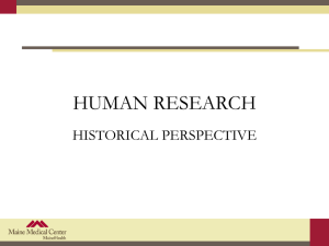 Human Research History and Regulations