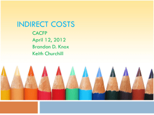 Indirect Costs - CACFP NPA Home