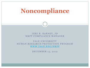 Noncompliance - Yale University