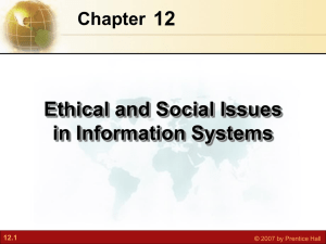 Ethical and Social Issues in Information Systems