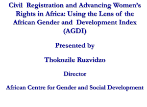 Gender Perspective of Civil Registration and Vital Statistics Systems