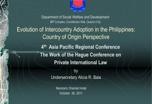 Evolution of Intercountry Adoption in the Philippines