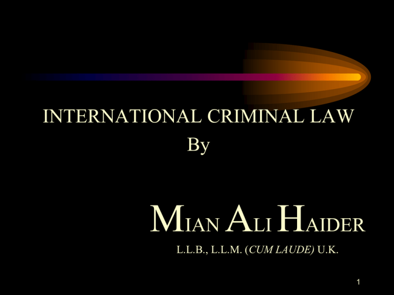 International Criminal Law