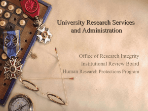 Human Subjects - University Research Services Administration
