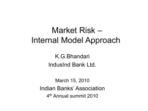 Market Risk – Internal Model Approach