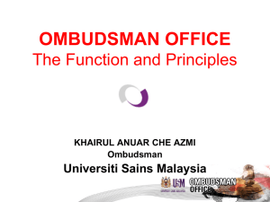 ombudsman office - Universiti Sains Malaysia