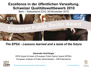 Text Presentation - European Public Sector Award 2011