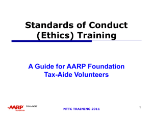 NTTC TRAINING 2011 IRS Six Standards of Conduct