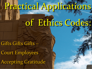PowerPoint Slides for a Presentation on Gifts to Court