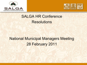 SALGA HR Conference Resolutions