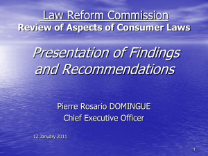 Consumer Law Reform Proposals