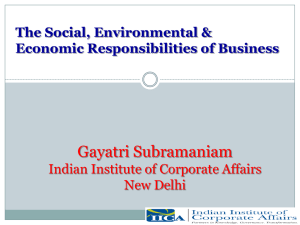 The Social, Environmental & Economic Responsibilities