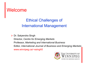 Ethical Challenges of International Management
