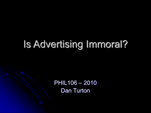Is Advertising Immoral?