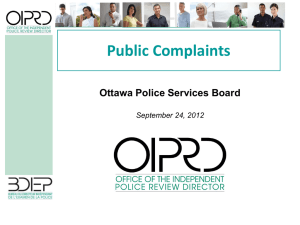 OIPRD Presentation - Police Services Board