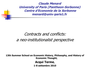 Menard on a neo-institutionalist perspective