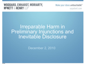 Injunctions: Trade Secrets, Inevitable Disclosure, and Irreparable