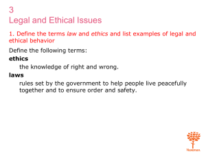 3 Legal and Ethical Issues Transparency 3-3