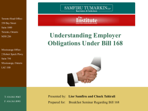 Understanding Employer Obligations Under Bill 168