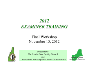 ExaminerTrng Part 3-2012 - Granite State Quality Council