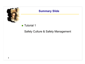 Safety Culture & Safety Management