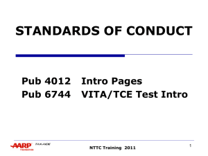 Standards of Conduct & Course Intro