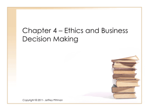 Chapter 4 – Ethics and Business Decision Making