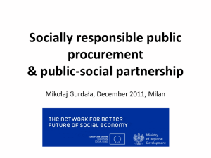 Socially responsible public procurement & public-social partnership -