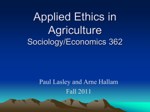 Ethics in Agriculture -