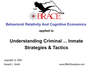 Applied to Understanding Criminal/Inmate Strategies and Tactics