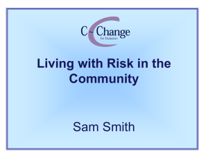 Research and evaluation 13.00 Sam Smith, C-Change