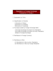 Regulation on Foreign Exchange Transaction in Korea 1