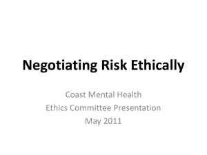 Negotiating Risk Ethically - Journal of Ethics in Mental Health